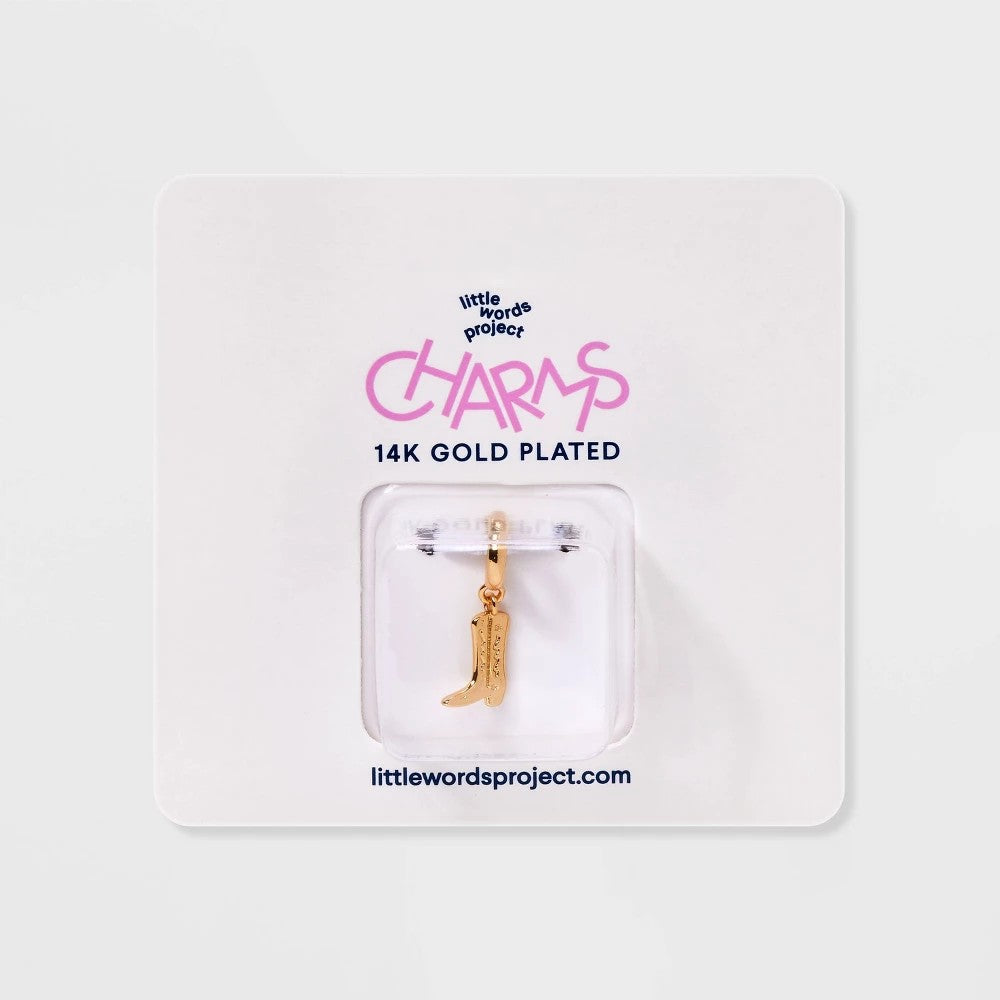 Little Words Project Cowboy Boot Charm - Gold - Bellso